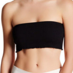 HOT-AS-HELL HAH ‘SMOCK IT 2 ME’ BANDEAU TOP BLACK LARGE NWOT